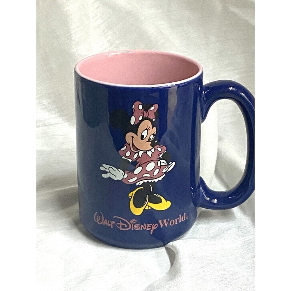 Walt Disney World Exclusive Minnie Mouse Coffee Mug Cup‎ Pink Blue Thailand
